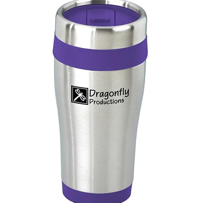 Steel Tumbler with Color Trim - 16 oz - 24 hr