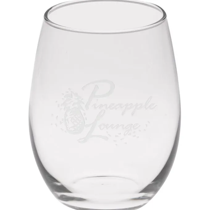 Stemless White Wine Glass - 21 oz - Deep Etch