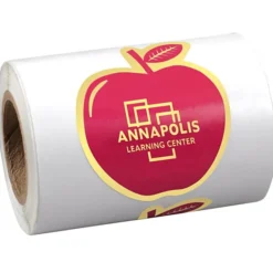 Sticker by the Roll - Apple - 1-5/8 inches x 2-1/16 inches