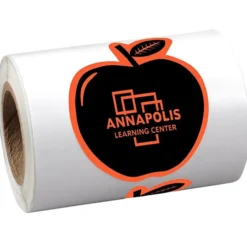 Sticker by the Roll - Apple - 1-5/8 inches x 2-1/16 inches