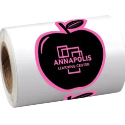 Sticker by the Roll - Apple - 1-5/8 inches x 2-1/16 inches