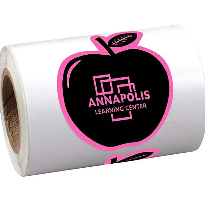 Sticker by the Roll - Apple - 1-5/8 inches x 2-1/16 inches