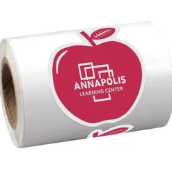 Sticker by the Roll - Apple - 1-5/8 inches x 2-1/16 inches