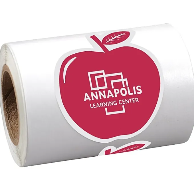 Sticker by the Roll - Apple - 1-5/8 inches x 2-1/16 inches