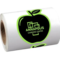 Sticker by the Roll - Apple - 1-5/8 inches x 2-1/16 inches