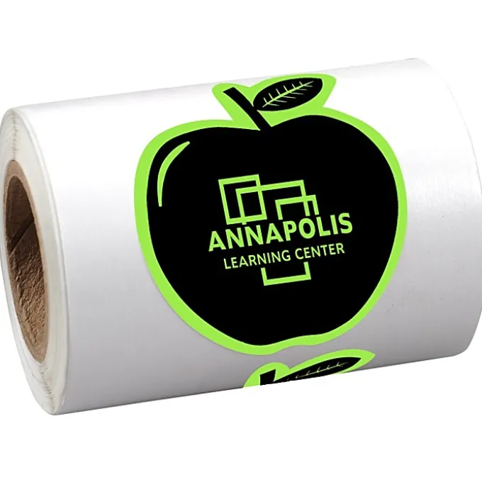 Sticker by the Roll - Apple - 1-5/8 inches x 2-1/16 inches
