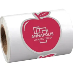 Sticker by the Roll - Apple - 1-5/8 inches x 2-1/16 inches
