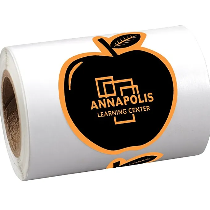 Sticker by the Roll - Apple - 1-5/8 inches x 2-1/16 inches