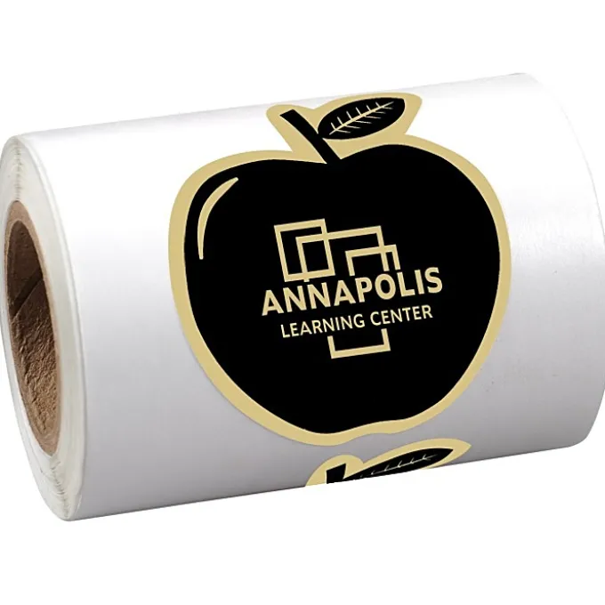 Sticker by the Roll - Apple - 1-5/8 inches x 2-1/16 inches