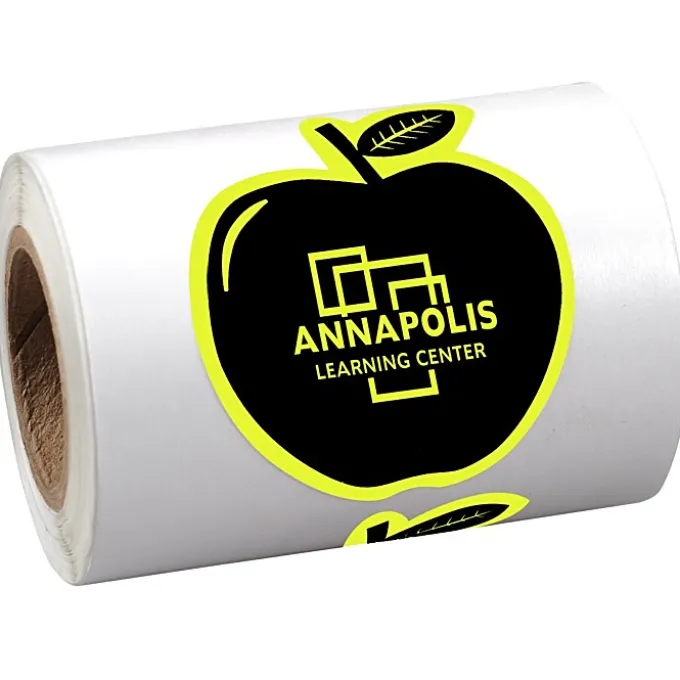 Sticker by the Roll - Apple - 1-5/8 inches x 2-1/16 inches
