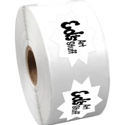 Sticker by the Roll - Burst - 1-7/16 inches x 1-13/16 inches