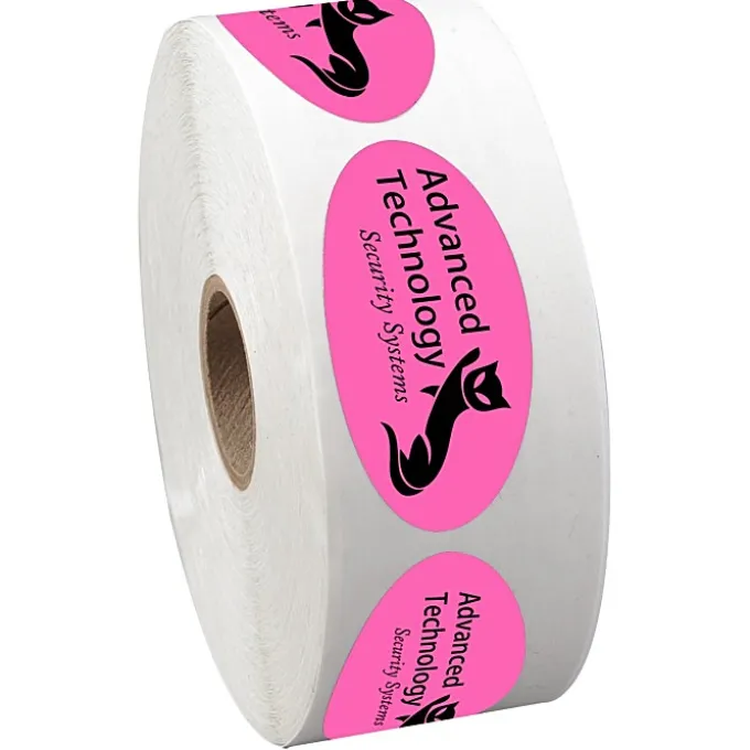 Sticker by the Roll - Oval - 1-1/16 inches x 2-1/8 inches