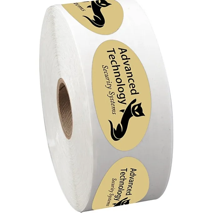 Sticker by the Roll - Oval - 1-1/16 inches x 2-1/8 inches