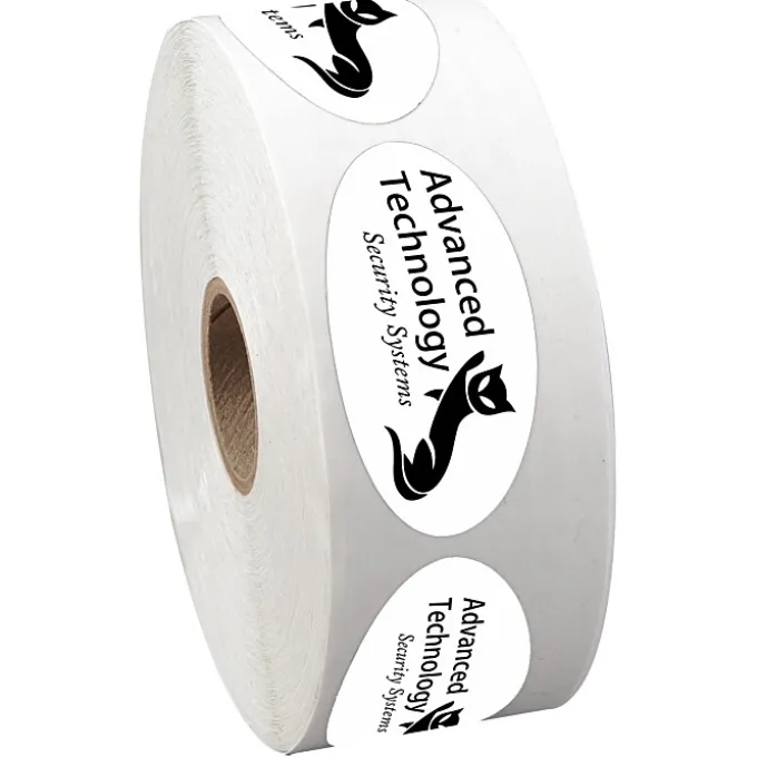 Sticker by the Roll - Oval - 1-1/16 inches x 2-1/8 inches