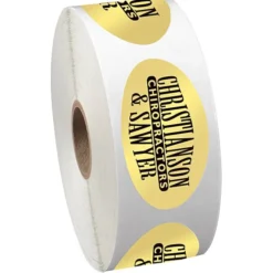 Sticker by the Roll - Oval - 1-1/4 inches x 2-1/4 inches