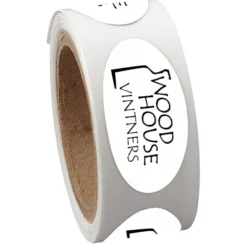Sticker by the Roll - Oval - 1/2 inches x 1 inch