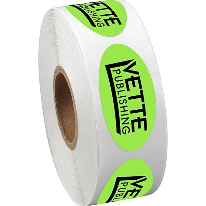 Sticker by the Roll - Oval - 3/4 inches x 1-1/2 inches