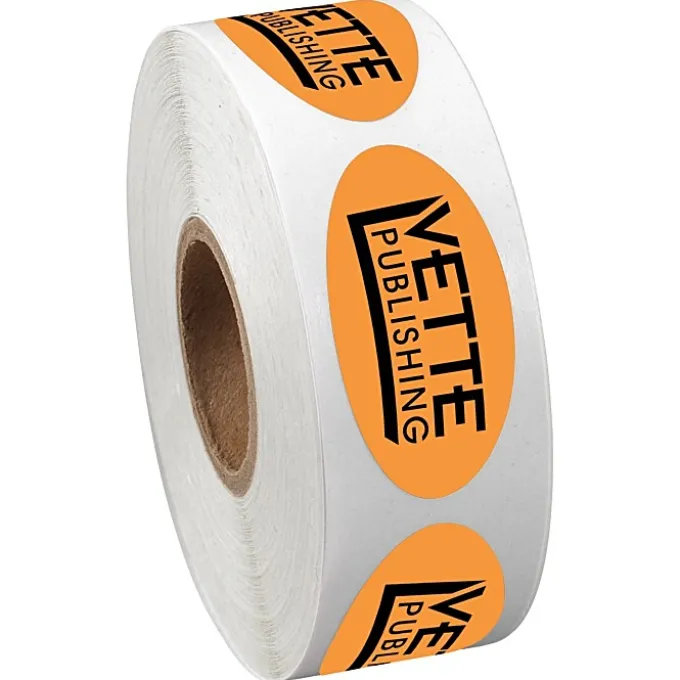 Sticker by the Roll - Oval - 3/4 inches x 1-1/2 inches