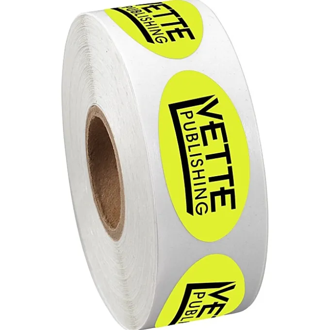 Sticker by the Roll - Oval - 3/4 inches x 1-1/2 inches