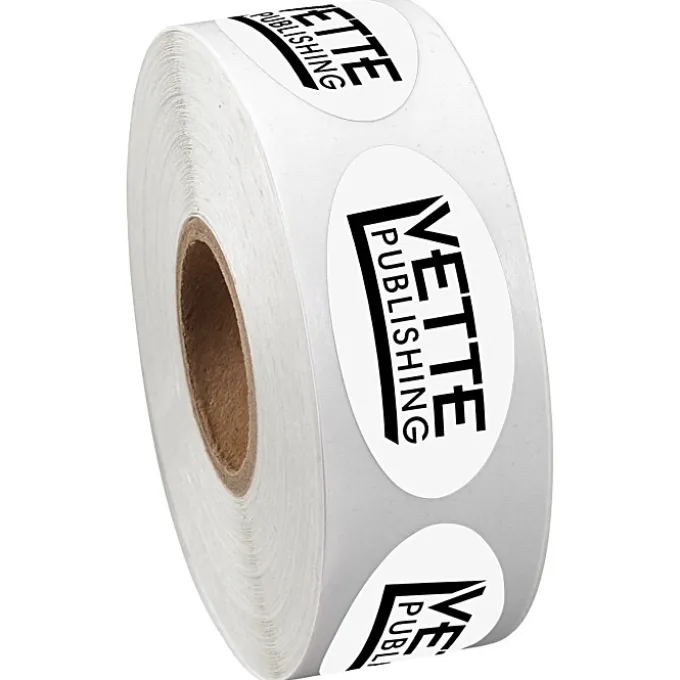 Sticker by the Roll - Oval - 3/4 inches x 1-1/2 inches