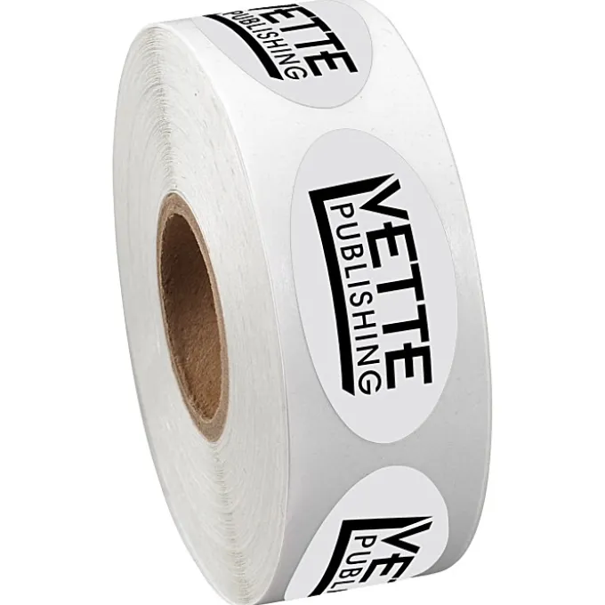 Sticker by the Roll - Oval - 3/4 inches x 1-1/2 inches