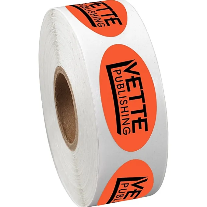 Sticker by the Roll - Oval - 3/4 inches x 1-1/2 inches