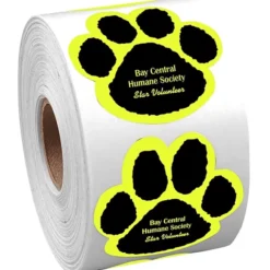 Sticker by the Roll - Paw - 1-7/8 inches x 1-7/8 inches