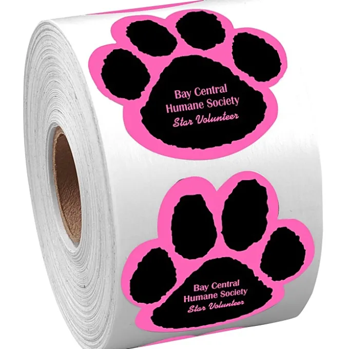 Sticker by the Roll - Paw - 1-7/8 inches x 1-7/8 inches