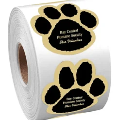 Sticker by the Roll - Paw - 1-7/8 inches x 1-7/8 inches