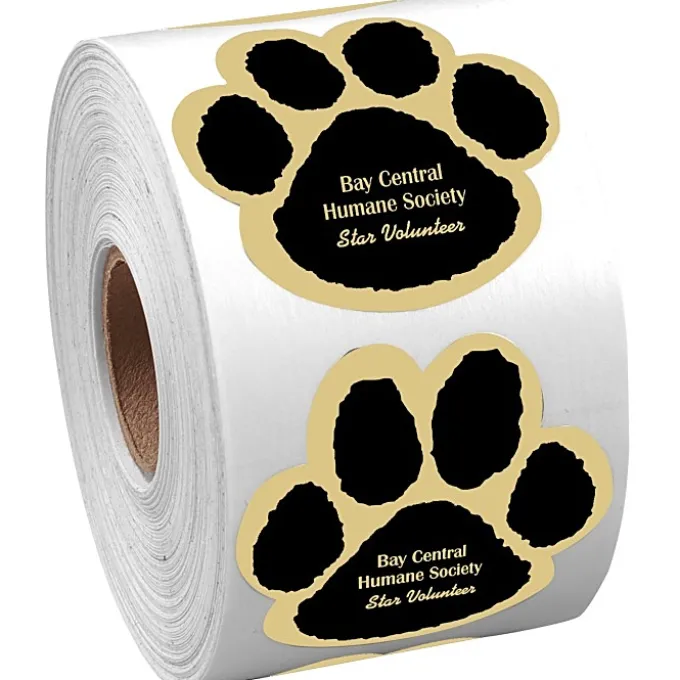Sticker by the Roll - Paw - 1-7/8 inches x 1-7/8 inches