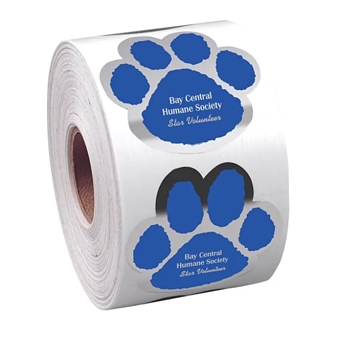 Sticker by the Roll - Paw - 1-7/8 inches x 1-7/8 inches