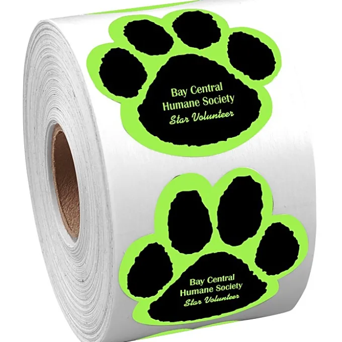 Sticker by the Roll - Paw - 1-7/8 inches x 1-7/8 inches