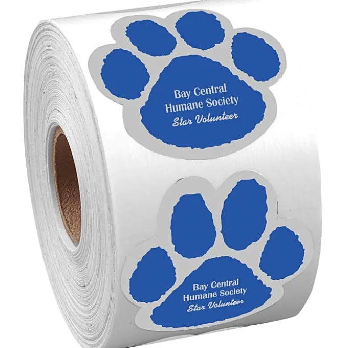 Sticker by the Roll - Paw - 1-7/8 inches x 1-7/8 inches