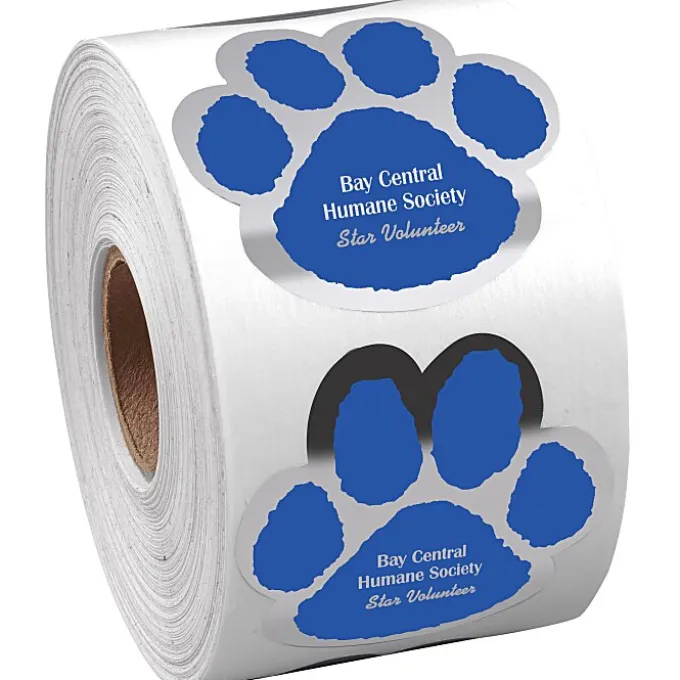 Sticker by the Roll - Paw - 1-7/8 inches x 1-7/8 inches