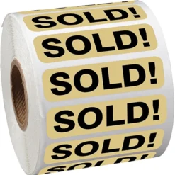 Sticker by the Roll - Rectangle - 1/2 inches x 2 inches