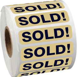Sticker by the Roll - Rectangle - 1/2 inches x 2 inches