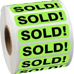 Sticker by the Roll - Rectangle - 1/2 inches x 2 inches