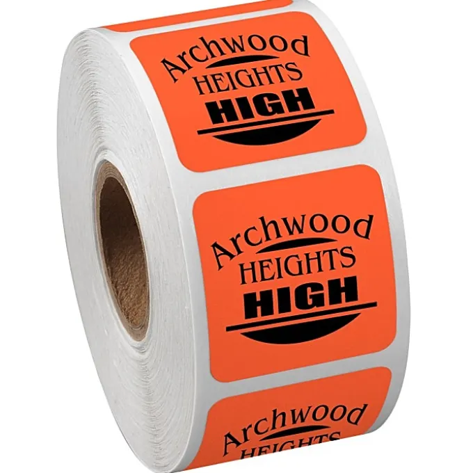 Sticker by the Roll - Square - 1-1/4 inches x 1-1/4 inches