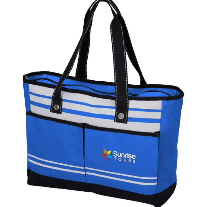 Striped Bonita Tote - Embroidered