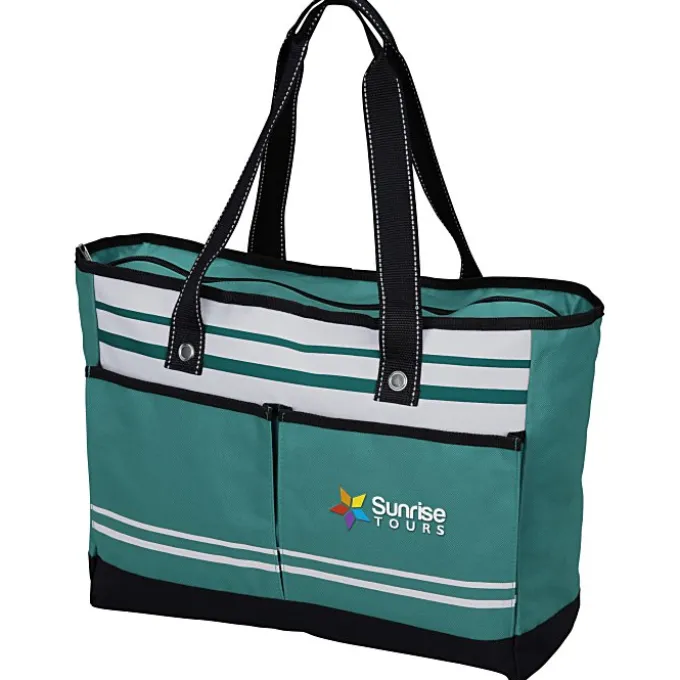 Striped Bonita Tote - Embroidered