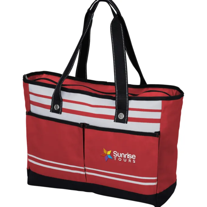 Striped Bonita Tote - Embroidered