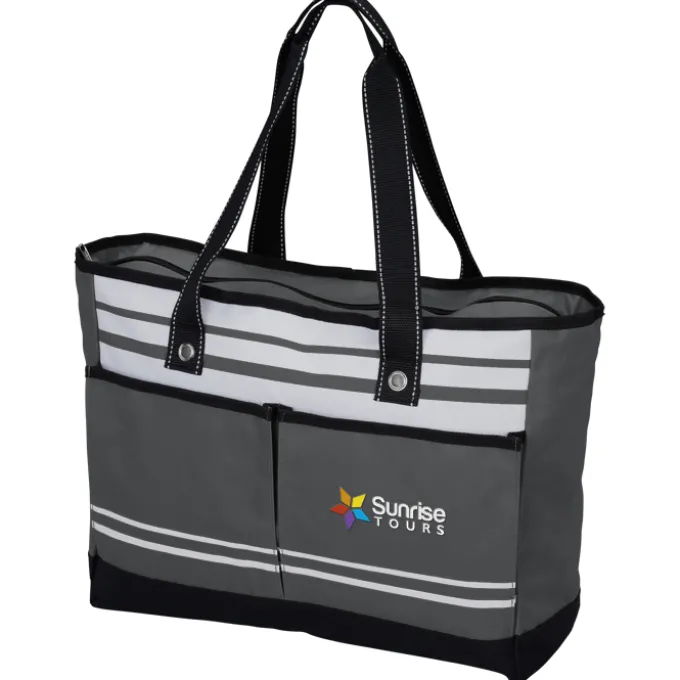 Striped Bonita Tote - Embroidered
