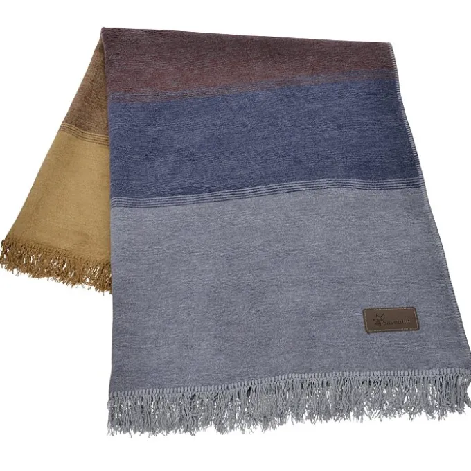Striped Fringe Throw Blanket