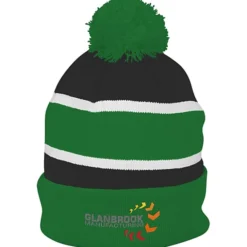 Striped Pom Pom Cuffed Beanie