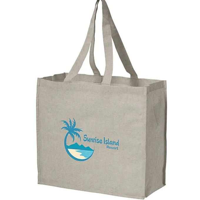 Structured Cotton Shopper Tote with Interior Lamination - Full Color