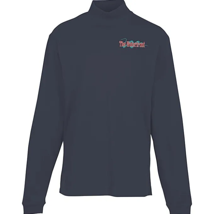 Sueded Cotton Jersey Mock Turtleneck - Men's