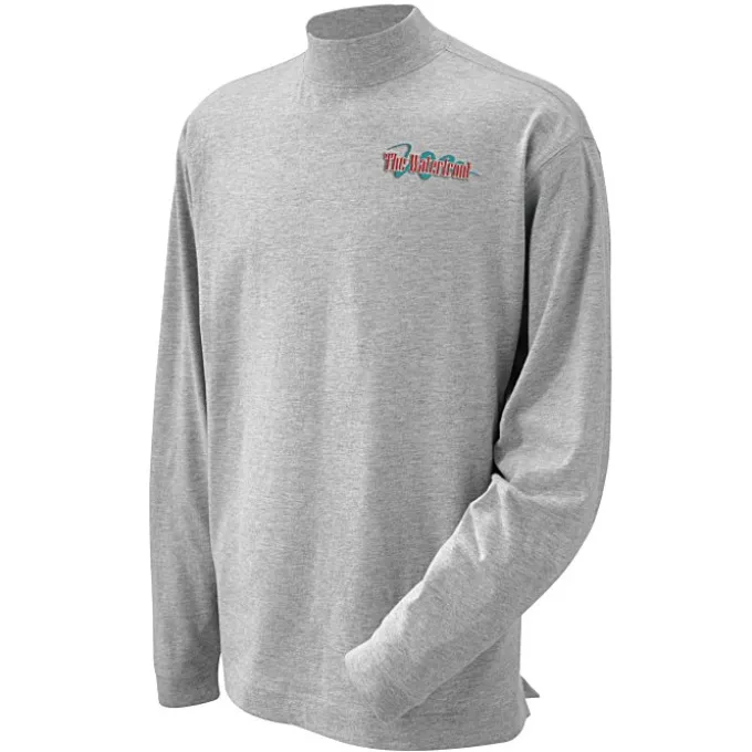 Sueded Cotton Jersey Mock Turtleneck - Men's