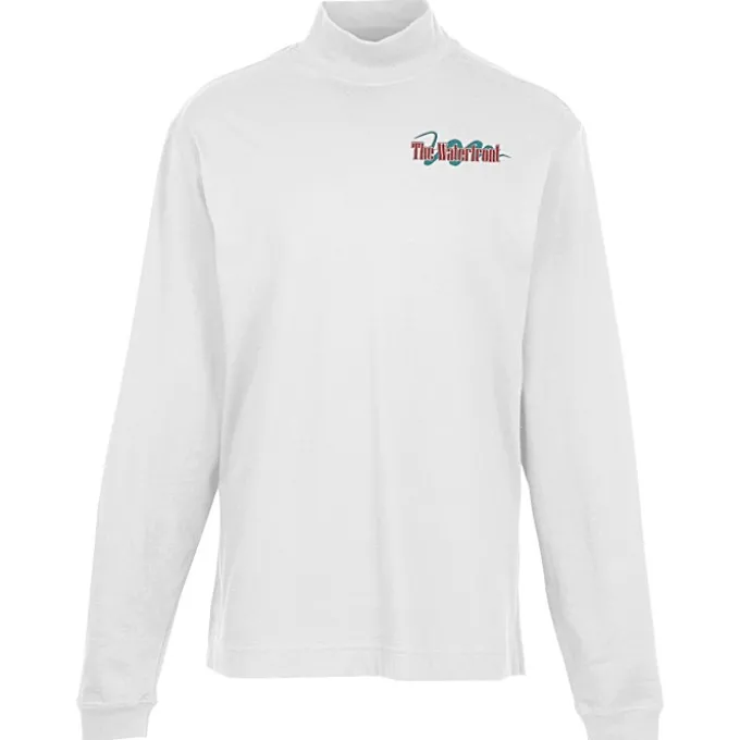 Sueded Cotton Jersey Mock Turtleneck - Men's