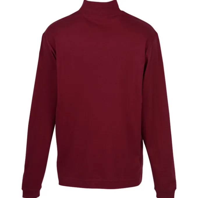 Sueded Cotton Jersey Mock Turtleneck - Men's