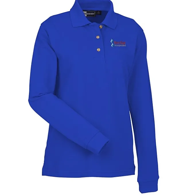 Superblend Long Sleeve Pique Polo - Ladies'